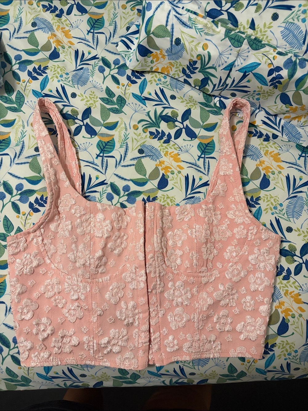 wild fable Pink Embroidered Floral Crop Top